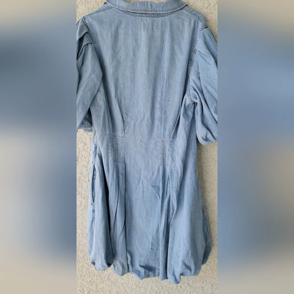 NWT GAP Light Blue Button-Up Mini Dress - Picture 7 of 10